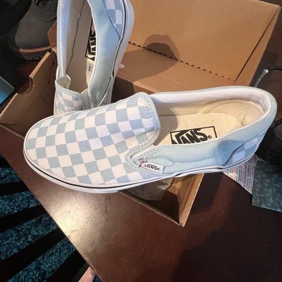 Never worn!  Classic slip-on in Box! Beautiful beautiful blue and white! - Picture 3 of 4